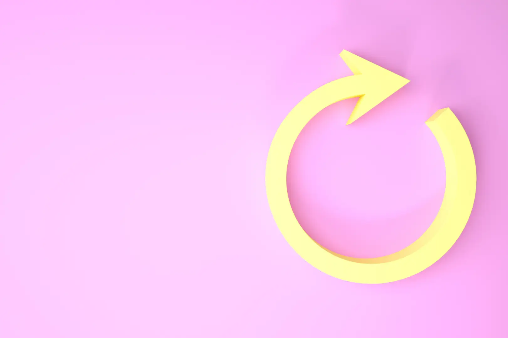 An arrow shaped as a circle on a pick background.