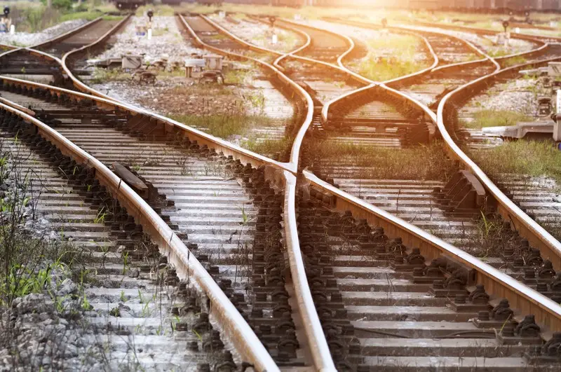 Train tracks illustrating a change management prototype.