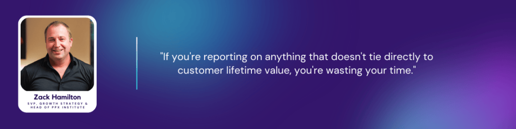 Zack Hamilton, SVP of Growth Strategy & Head of PPX Institute at parcelLab, featured with a quote: "If you're reporting on anything that doesn't tie directly to customer lifetime value, you're wasting your time."